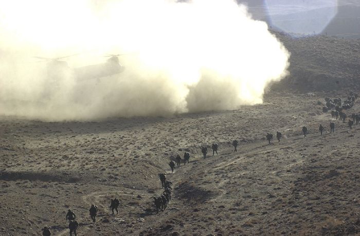 B Company - "Hercules", 159th Aviation Regiment, CH-47D Chinook in Afghanistan, circa 2002.