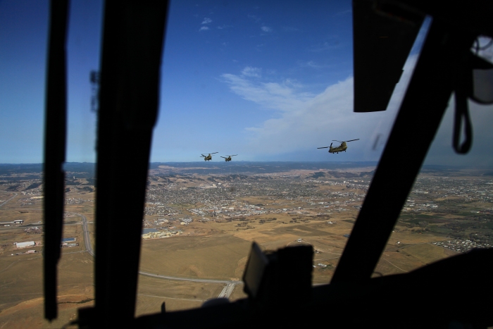 12 April 2012: Sortie 1 departs Rapid City, South Dakota in the early morning.