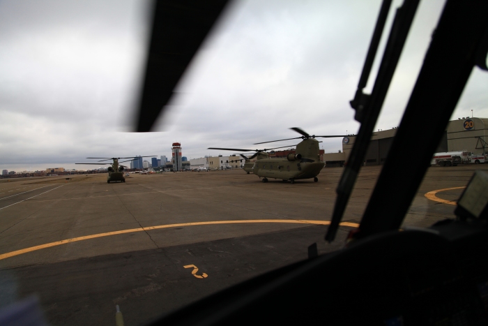 17 April 2012: Having arrived the previous day, Sortie 1 prepares to depart Edmonton City Center Airport.