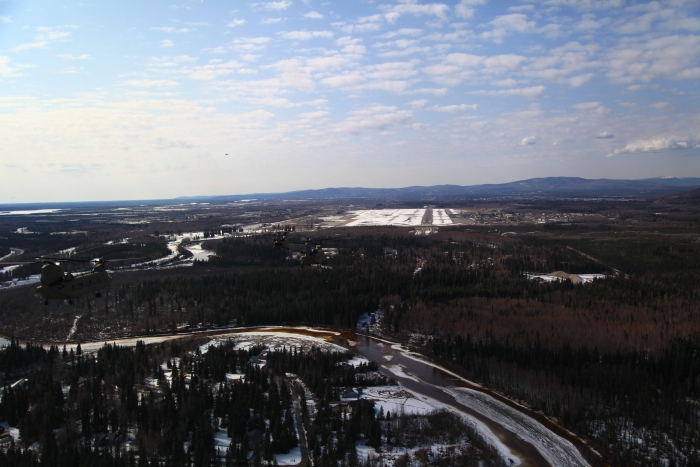 18 April 2012: Sortie 1 on Final at Ladd Field, Fort Wainwright, Alaska.