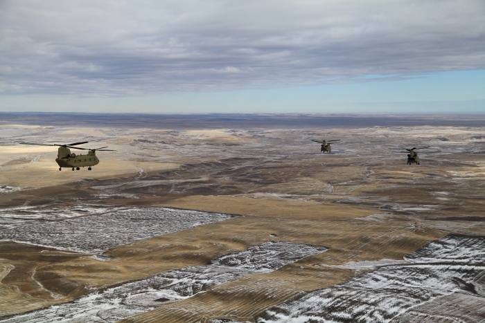 16 April 2012: Sortie 1 in the vicinity of Cut Bank, Montana. The ground below was frozen while the lakes were beginning to thaw. Outside the Sensed Air Temperature (SAT) reported by CAAS was minus 2 degrees Celsius.