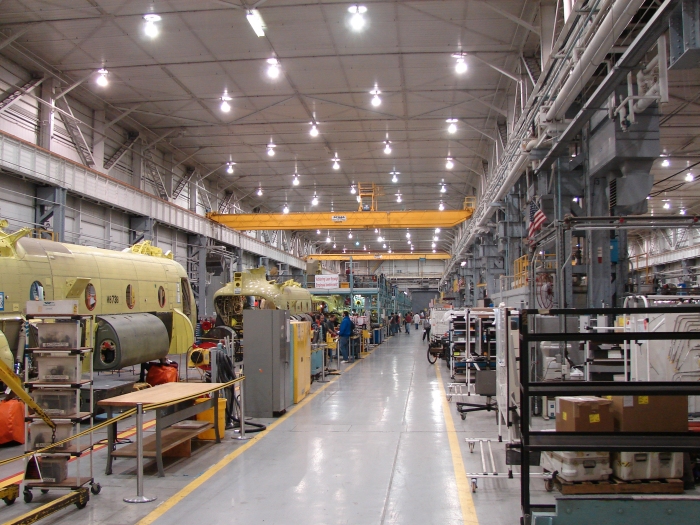 29 January 2010: A look inside the walls of the Boeing Helicopters Center 3 South facility in Ridley Park, Pennsylvania.