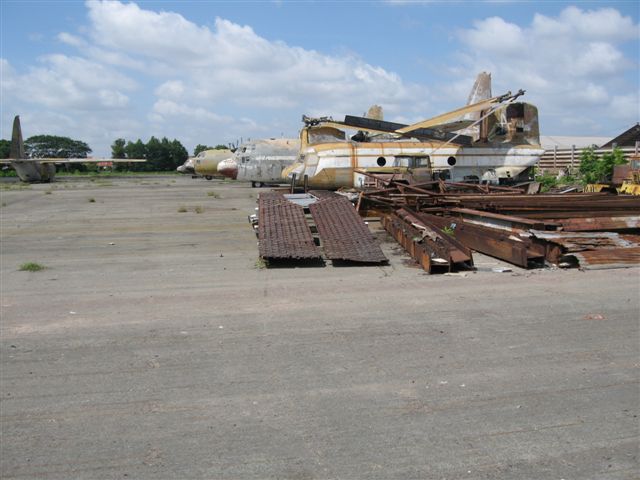 Derelict CH-47A Chinook helicopter in Vietnam.