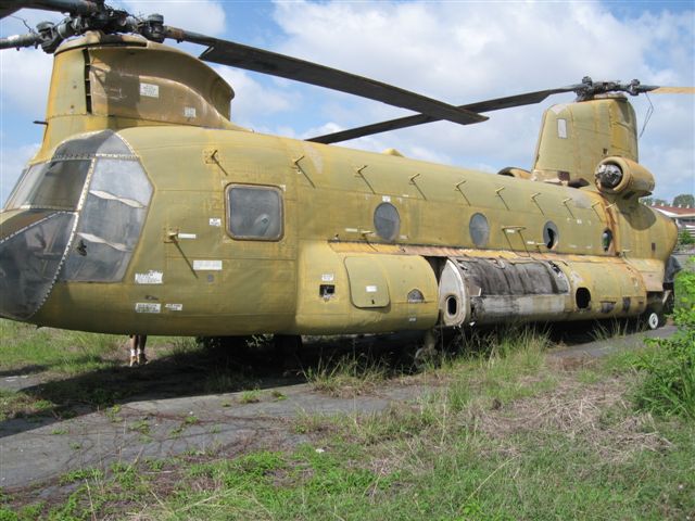 Derelict CH-47A Chinook helicopter in Vietnam.