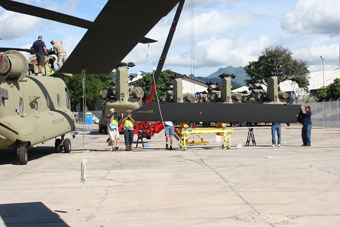 19 November 2010: The Boeing Maintenance Team continues to reassemble another CH-47F Chinook helicopter.