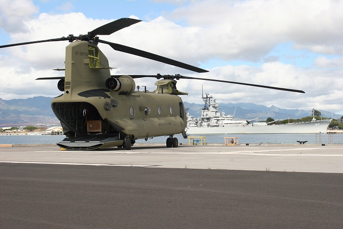 20 November 2010: CH-47F Chinook helicopter 07-08742 is ready to go following reassembly and preflight.