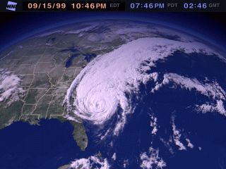 Animated Radar loop of Hurricane Floyd.