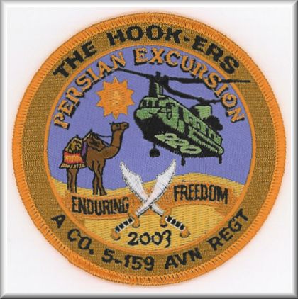 "Hook-ers" patch designed especially for thier deployment to the middle east.