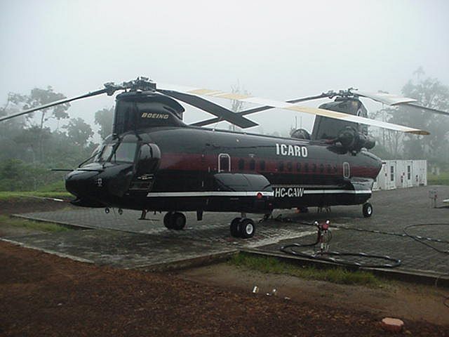 A Boeing BV-234UT, once belonging to Donald "Your Fired" Trump, at some point purchased by Columbia Helicopters Incorporated.