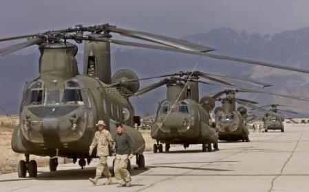 MH/CH-47D/E Chinooks operate in Afghanistan, February 2002.