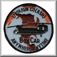 A patch from the 178th Assault Support Helicopter Company - "Box Car", location and date unknown.