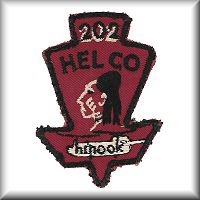 A patch from the 202nd Helicopter Company, date and location unknown. We don't have a clue on this one folks. Who were they and where were they located?