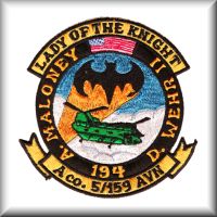 A patch from A Company, 5th Battalion, 159th Aviation Regiment for aircraft 90-00194 during their time in Iraq - circa 2003.