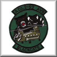 A patch from A Company - "Blackcats", 2nd Battalion, 159th Aviation Regiment, during the time they were located in the Republic of Korea, date unknown.