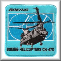A generic patch from Boeing celebrating the CH-47D Chinook helicopter, date unknown.