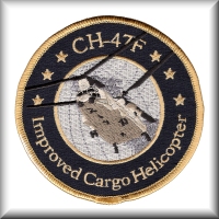 Patch representing the new Improved CH-47F Cargo Helicopter.