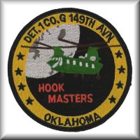 A patch from Detachment 1, Company G, 149th Aviation, normally located in Oklahoma, while deployed to Iraq, circa 2004.