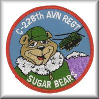 A patch from C Company - "Sugar Bears", 228th Aviation Battalion when they were located at Fort Wainwright, Alaska, date unknown.