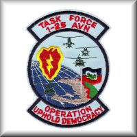 A patch worn by several units during Operation Uphold Democracy, exact date unknown.