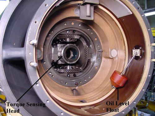 An internal view of the front of the Lycoming engine.