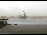 View the Video: An unknown CH-47D Chinook helicopter rotor system spins in the wind at an unknown location. See what happens when you don't tie the blades down and the wind picks up.